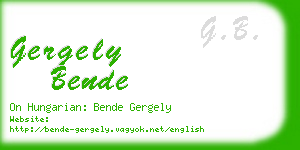 gergely bende business card